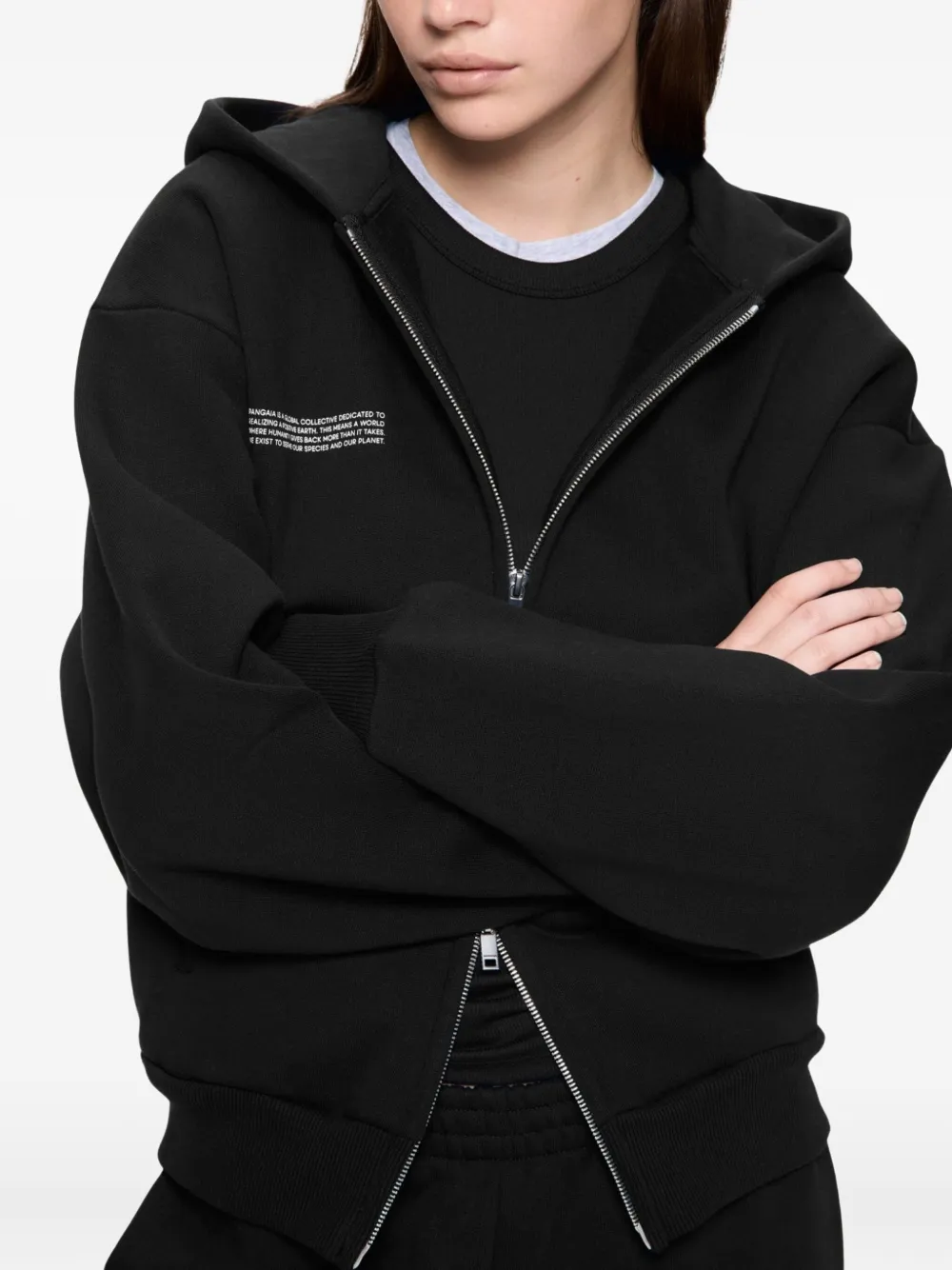 Pangaia 365 hoodie met rits Zwart