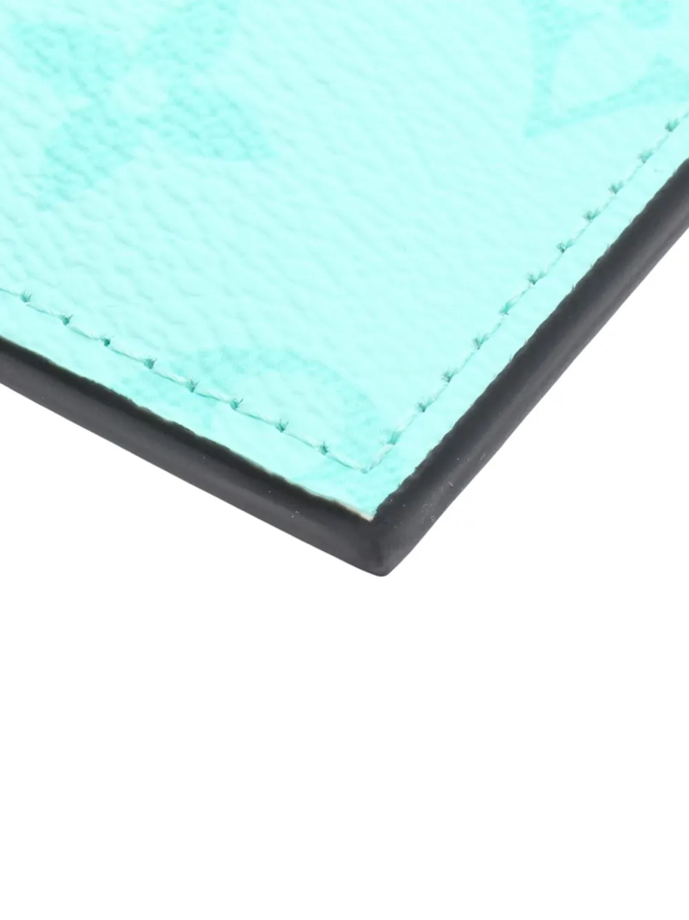 Pre-owned Louis Vuitton 2023 Monogram Taigarama Coin Card Holder In Blue