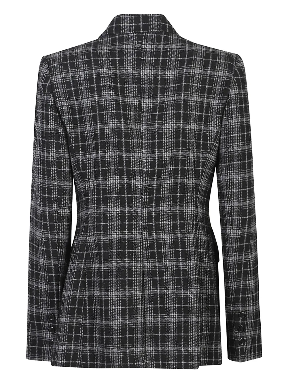 Pinko Double-breasted Check Blazer In Black