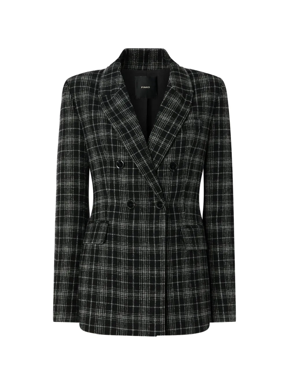 PINKO double-breasted check blazer - Nero