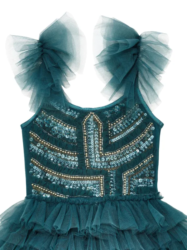 emerald green tutu dress Gul Warun Lustre Chiffon – 3pc Ready to Wear Emerald Green Long Frock – The  Zaibai main image 0