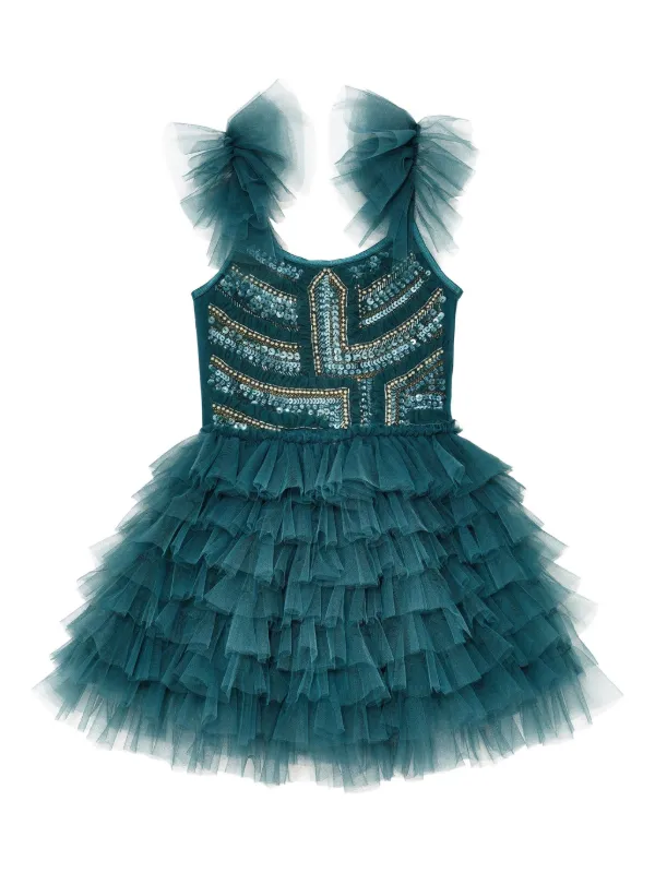 green poppy dress Mollie Parnis Emerald Green Mock Neck Sequin Dress, 1960s main image 1
