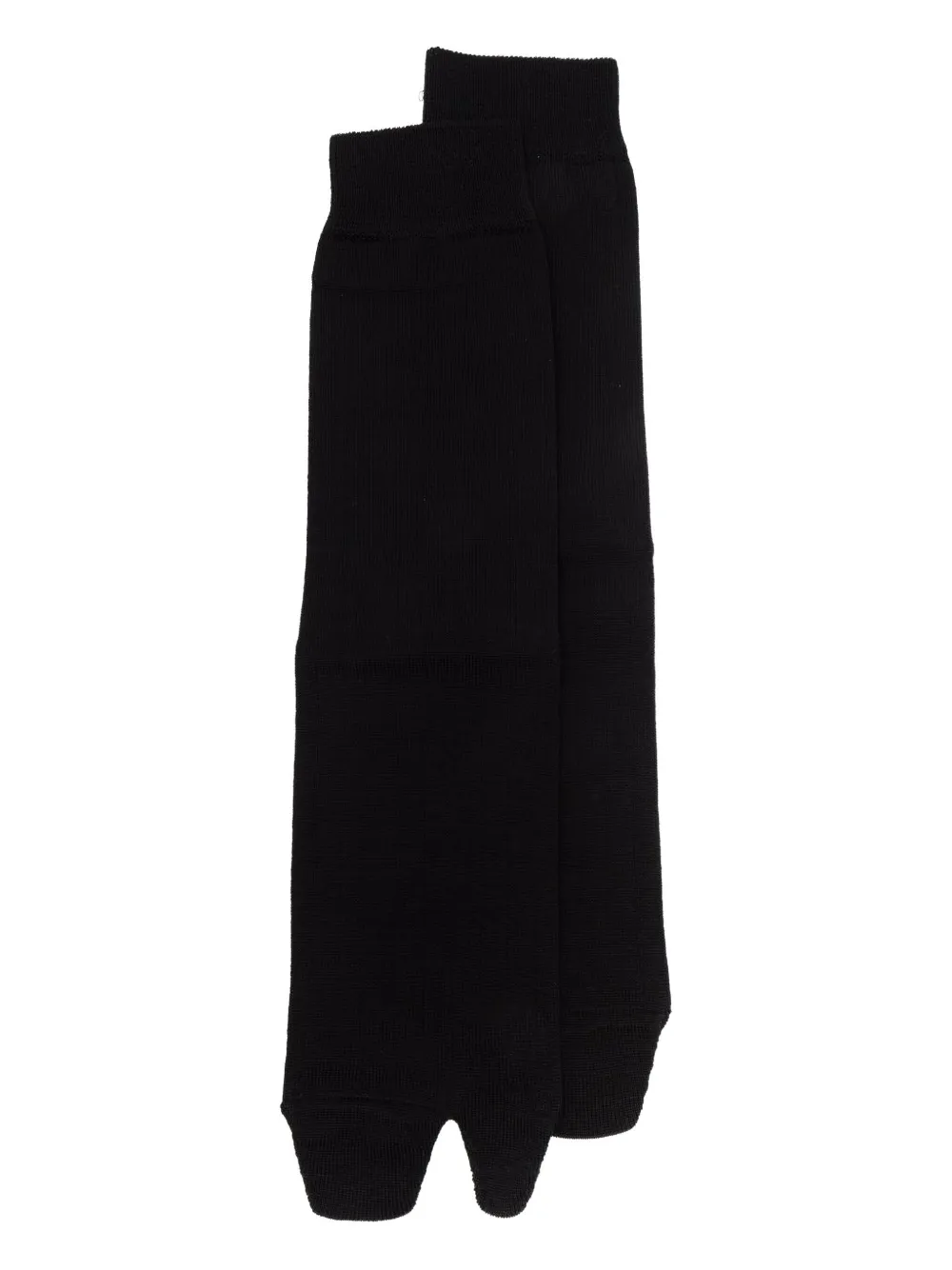 Maison Margiela Tabi Fine-ribbed Socks In Black