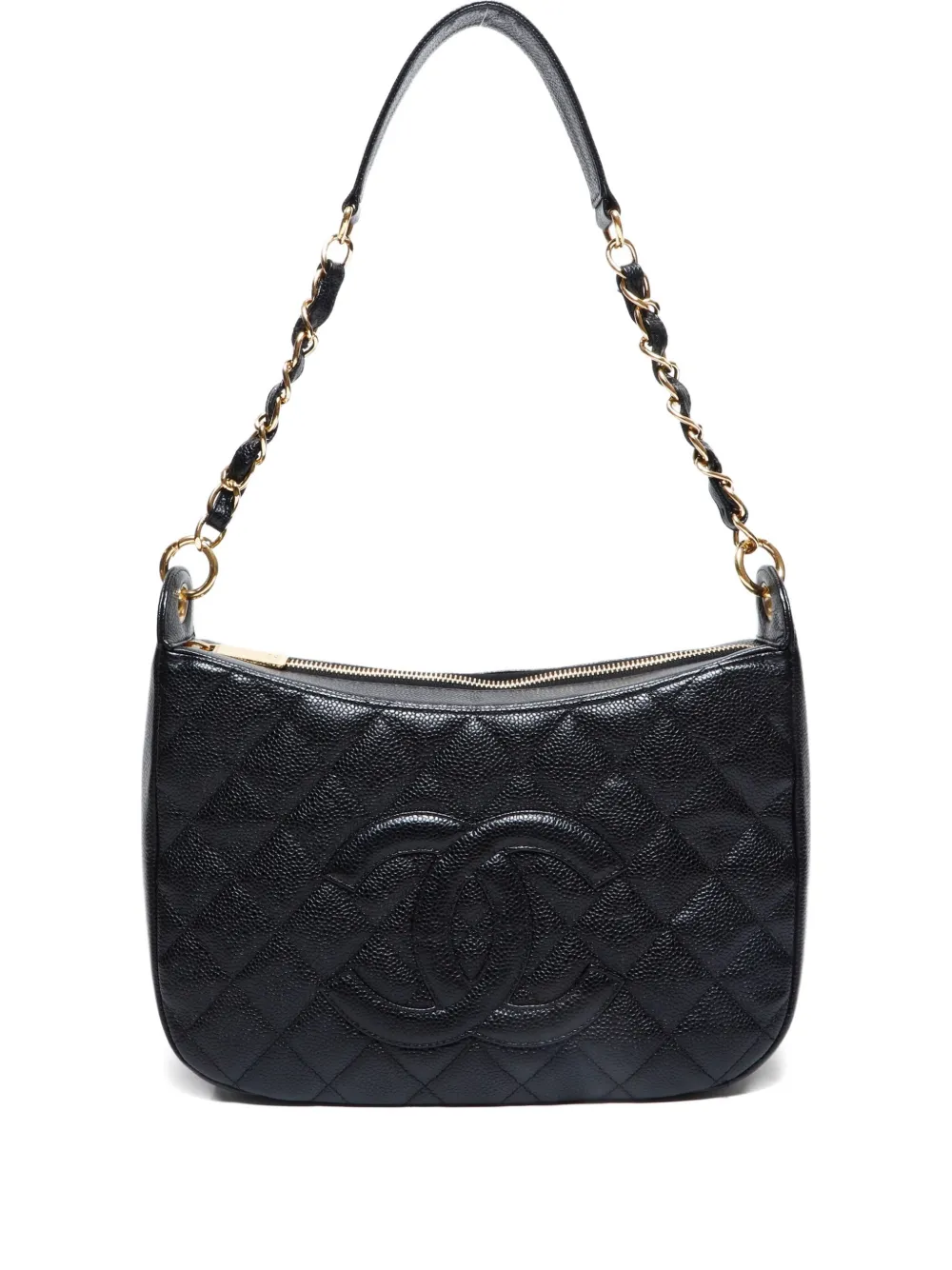 CHANEL Pre-Owned 2003-2004 ココマーク マトラッセ ショルダーバッグ - ブラック