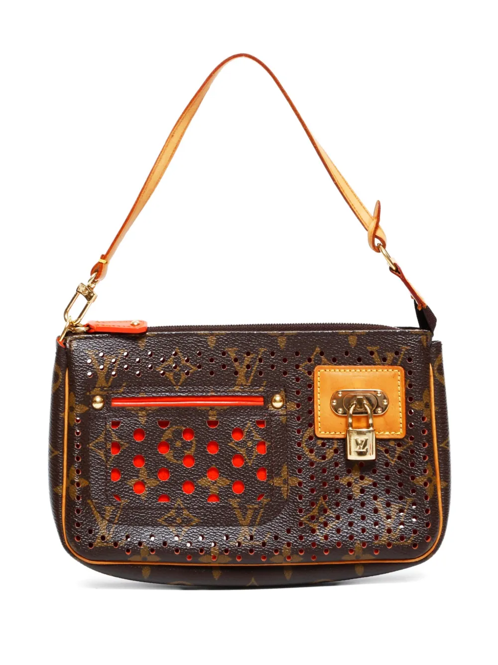 Pre-owned Louis Vuitton 2008 Monogram Perforated Shoulder Bag In Brown