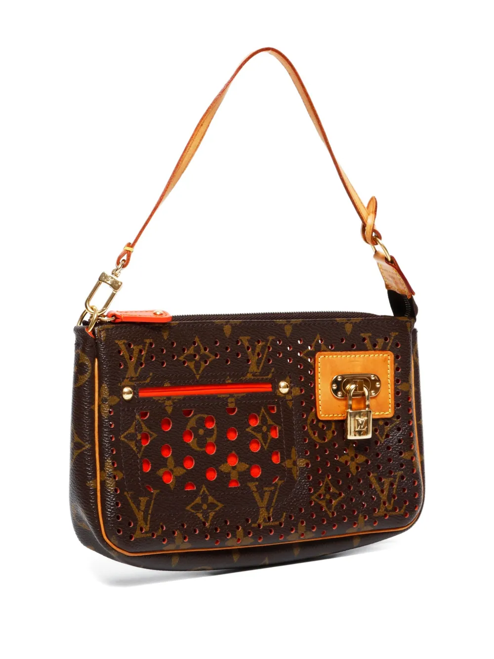 Pre-owned Louis Vuitton 2008 Monogram Perforated Shoulder Bag In Brown