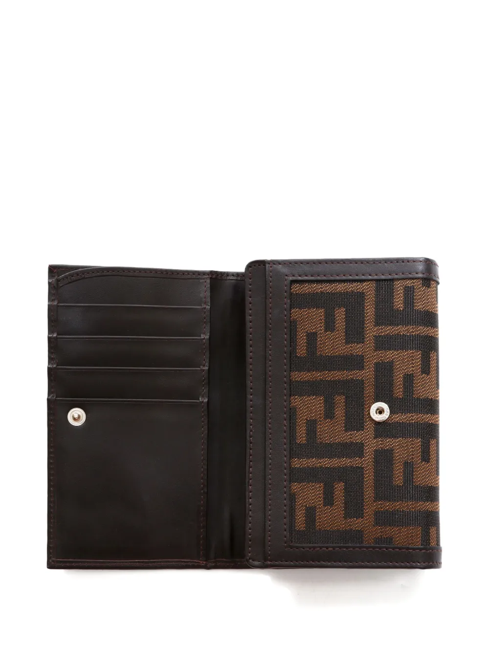 Pre-owned Fendi 1990-2000s Zucca Canvas Wallet In Brown