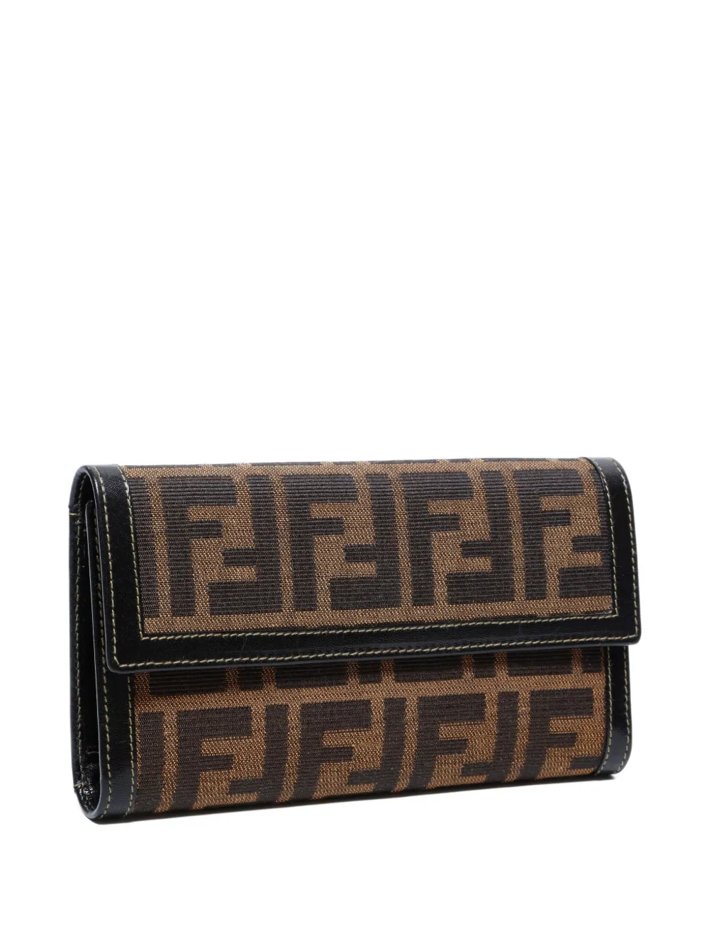 Pre-owned Fendi 1990-2000s Zucca Canvas Wallet In Brown