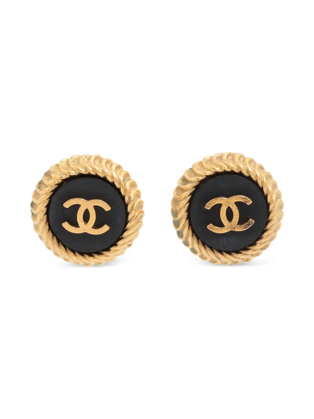 CHANEL Pre-Owned 1995 CC mark button clip-on earrings | Gold | Image 1