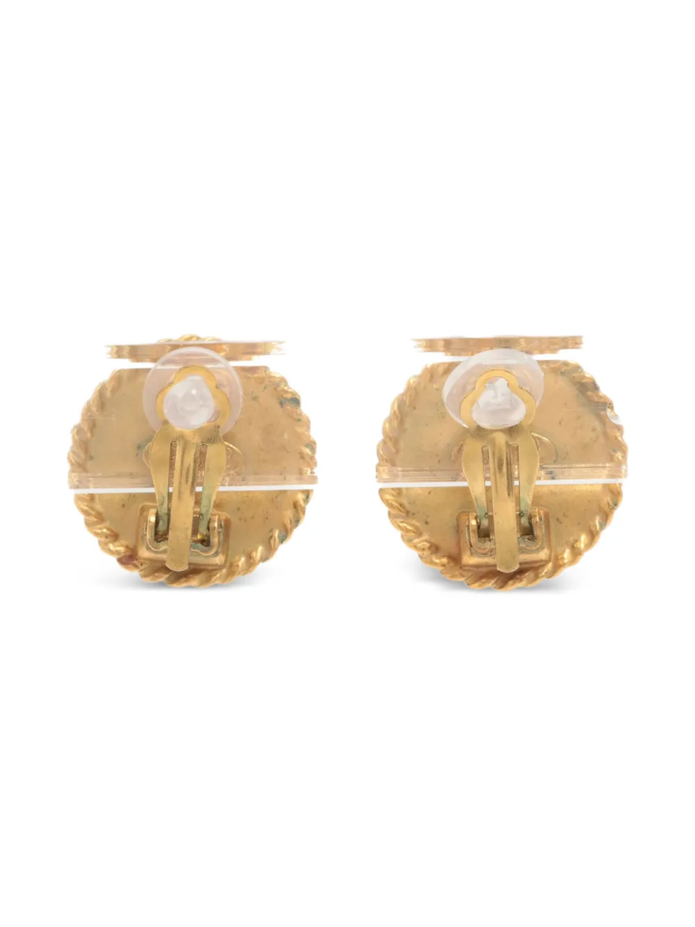 CHANEL Pre-Owned 1995 CC mark button clip-on earrings | Image 2