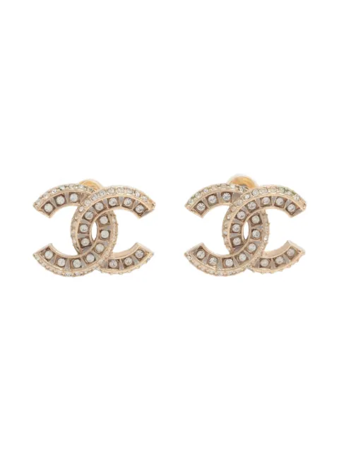 CHANEL Pre-Owned 2021 CC mark rhinestones earrings