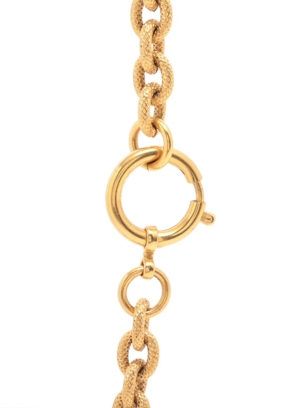 Pre-owned Chanel 1993 Lava Chain Cc Necklace In Gold