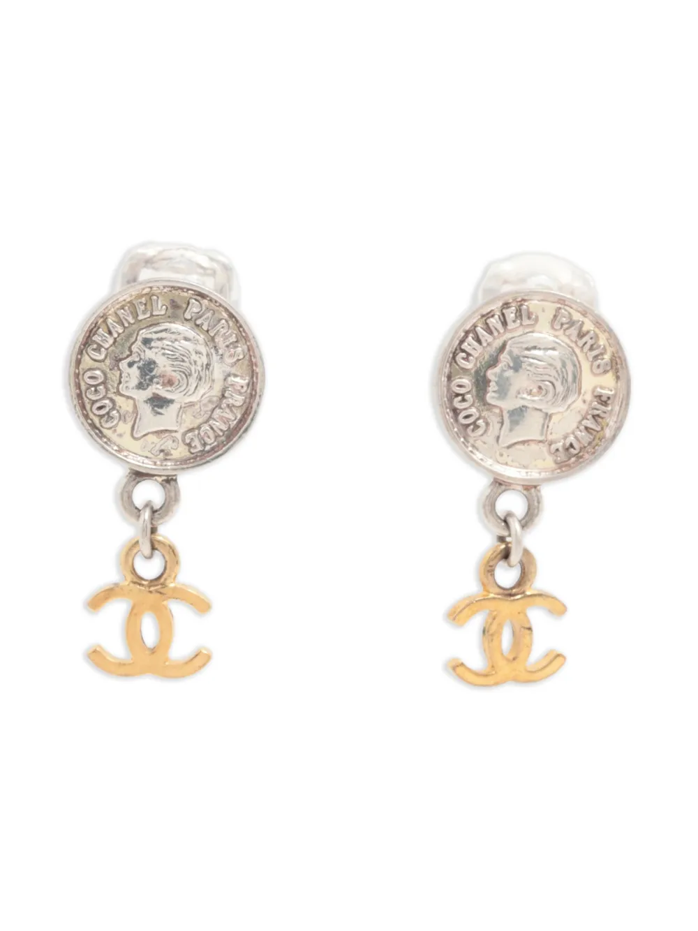 CHANEL Pre-Owned Orecchini a clip CC 1997 - Argento