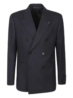 Lardini ピンストライプ ダブルスーツ | ブルー | FARFETCH JP