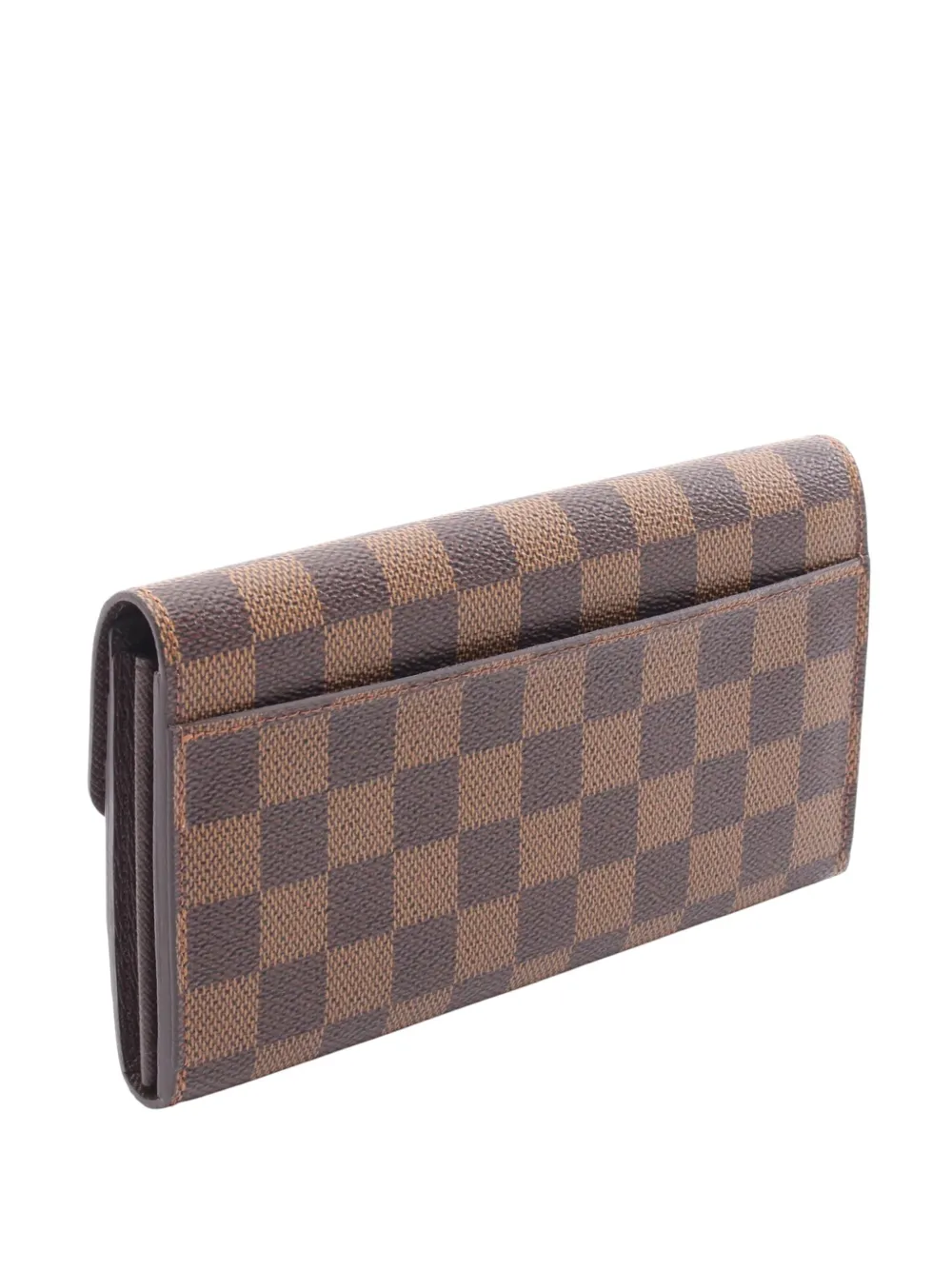 Pre-owned Louis Vuitton 2014 Damier Ebene Sarah Wallet Long Wallets In Brown