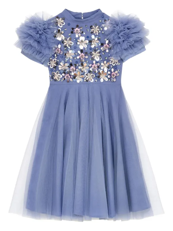 Tutu Du Monde Embellished Jardin de Monet Dress - Blue - 6-7 Years