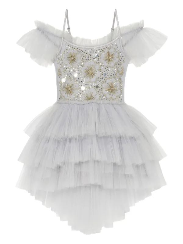 grey tutu dress long Gray Gradient Tulle Long Prom Dress, A-Line Evening Party Dress