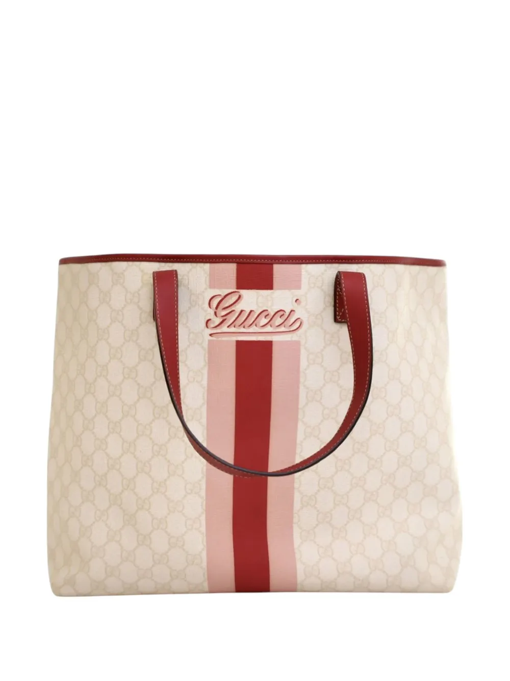 Gucci Pre-Owned 2000-2015 Large GG Supreme Logo Web Joy tote bag | White | Image 1