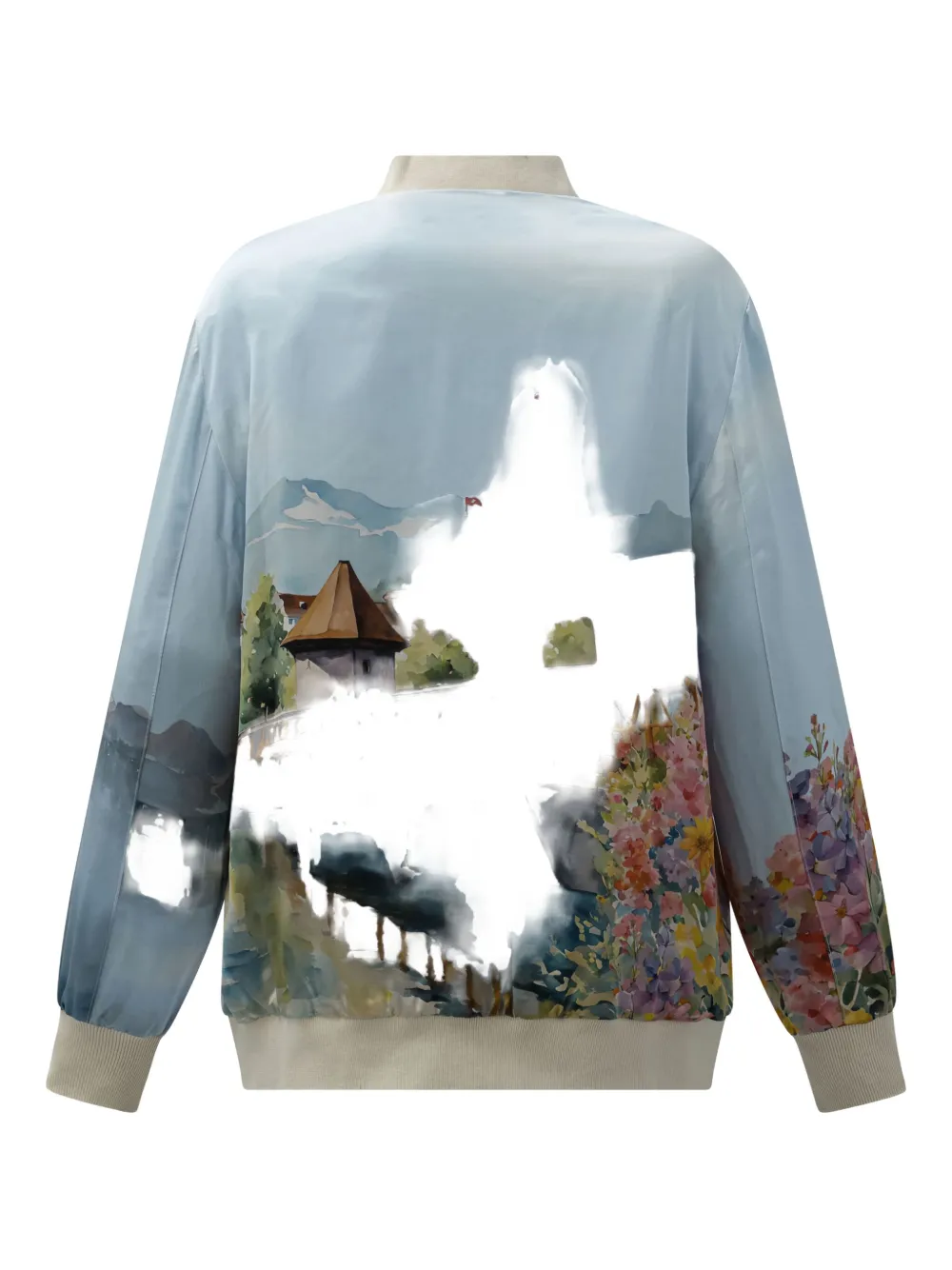 Sleep No More Zip Print Jacket In Blue