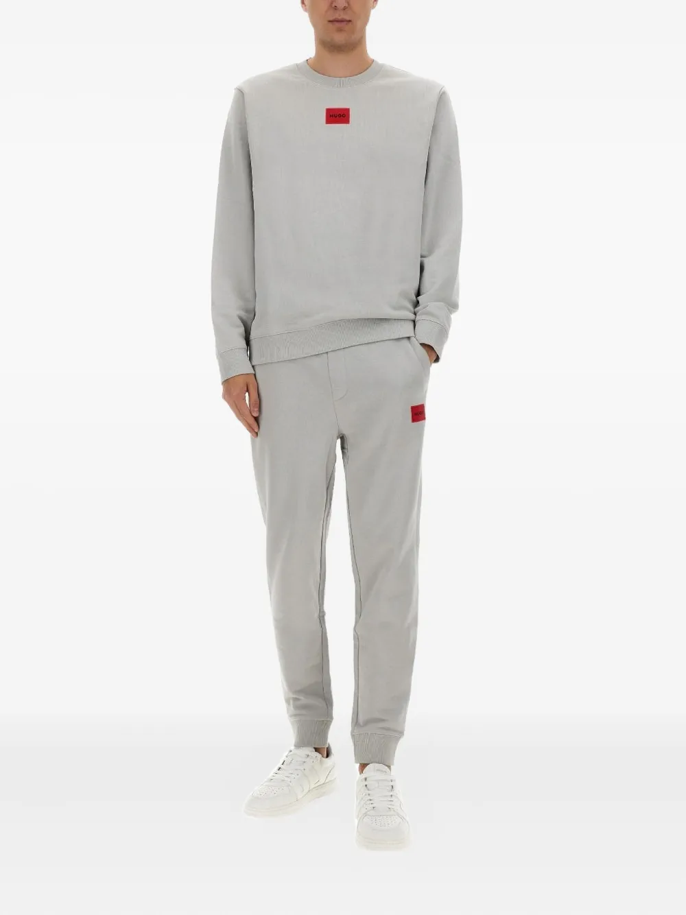 HUGO logo-patch sweatshirt - Grijs