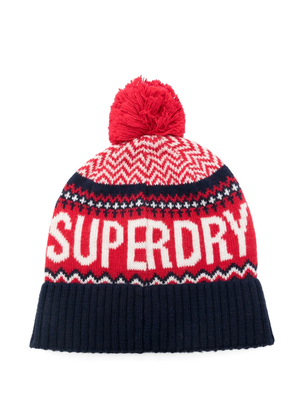 Superdry pompom-detail patterned beanie | Image 2