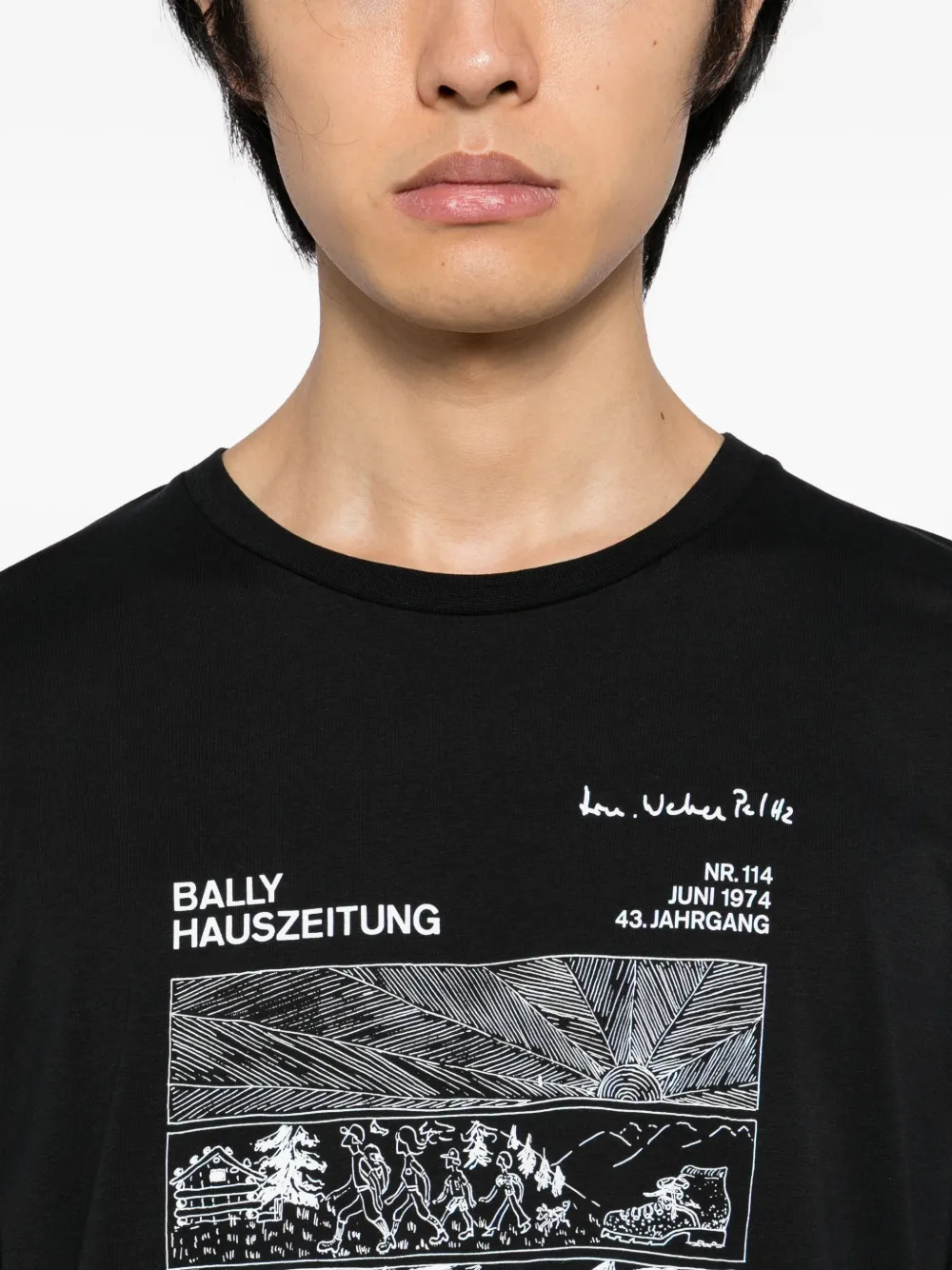 Bally Katoenen T-shirt met grafische print Zwart