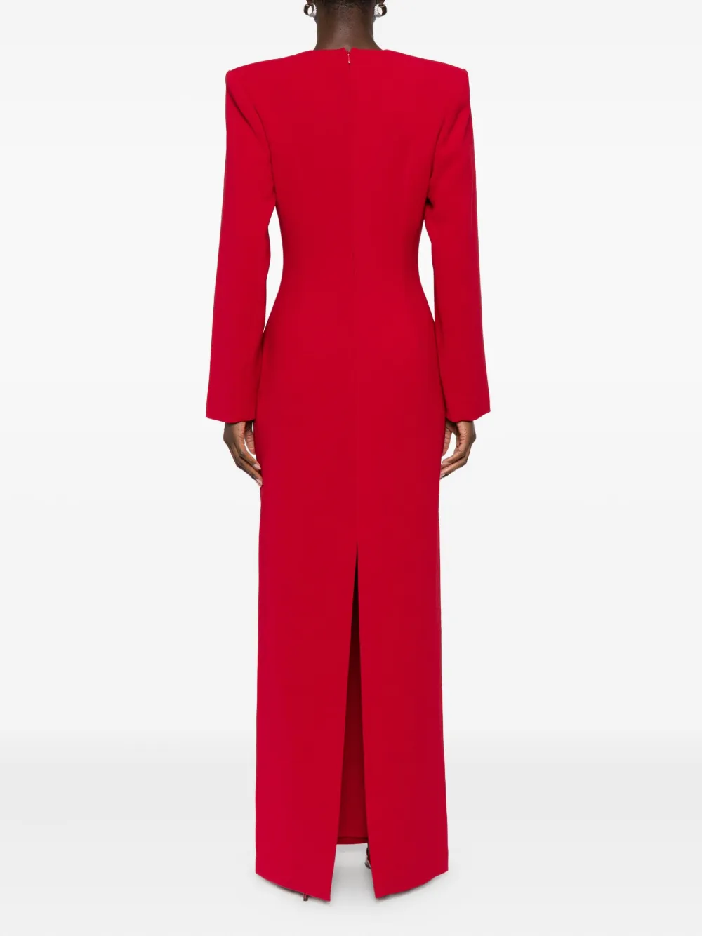 Solace London V-neck Maxi Dress In Red