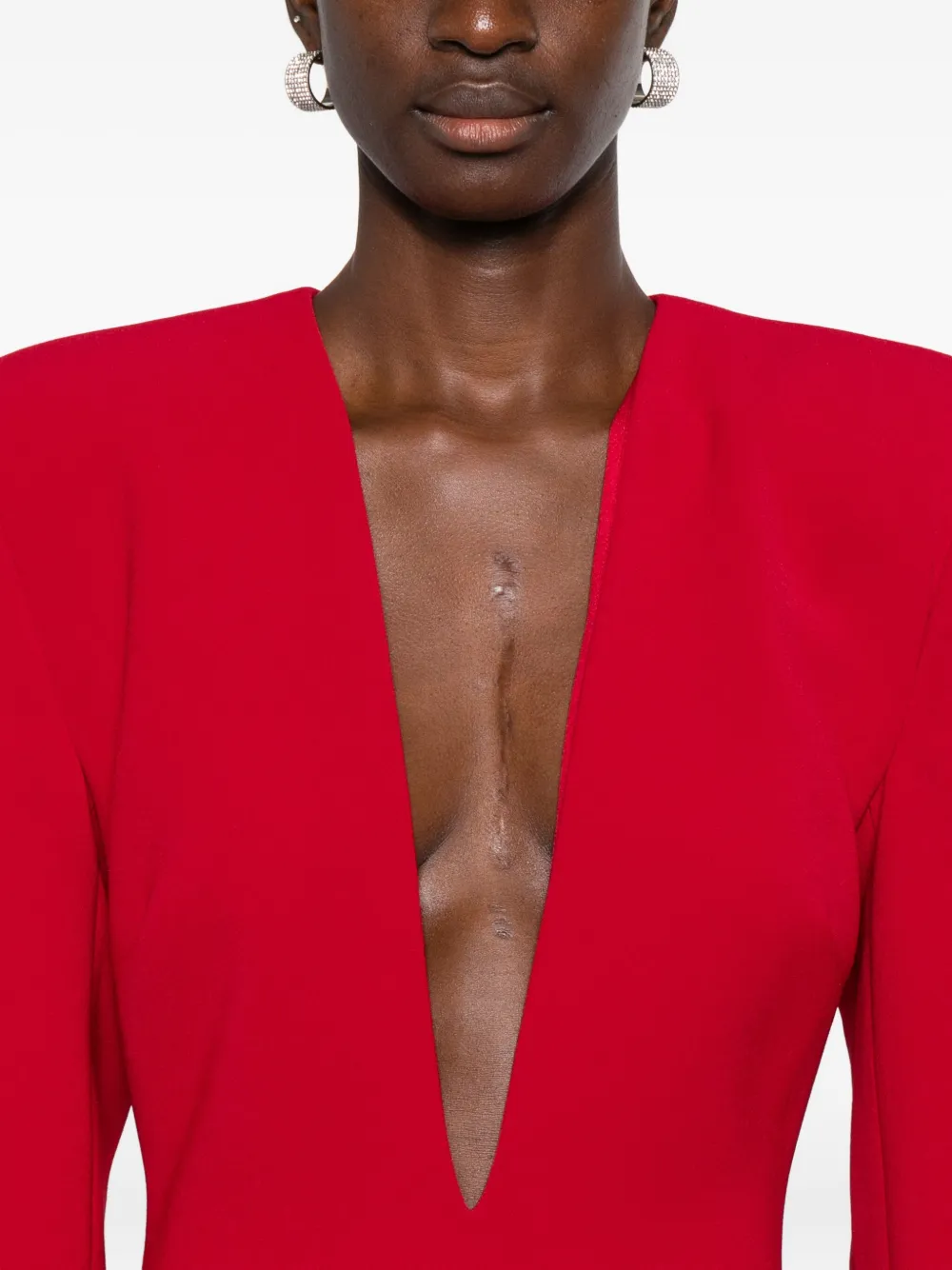 Solace London V-neck Maxi Dress In Red