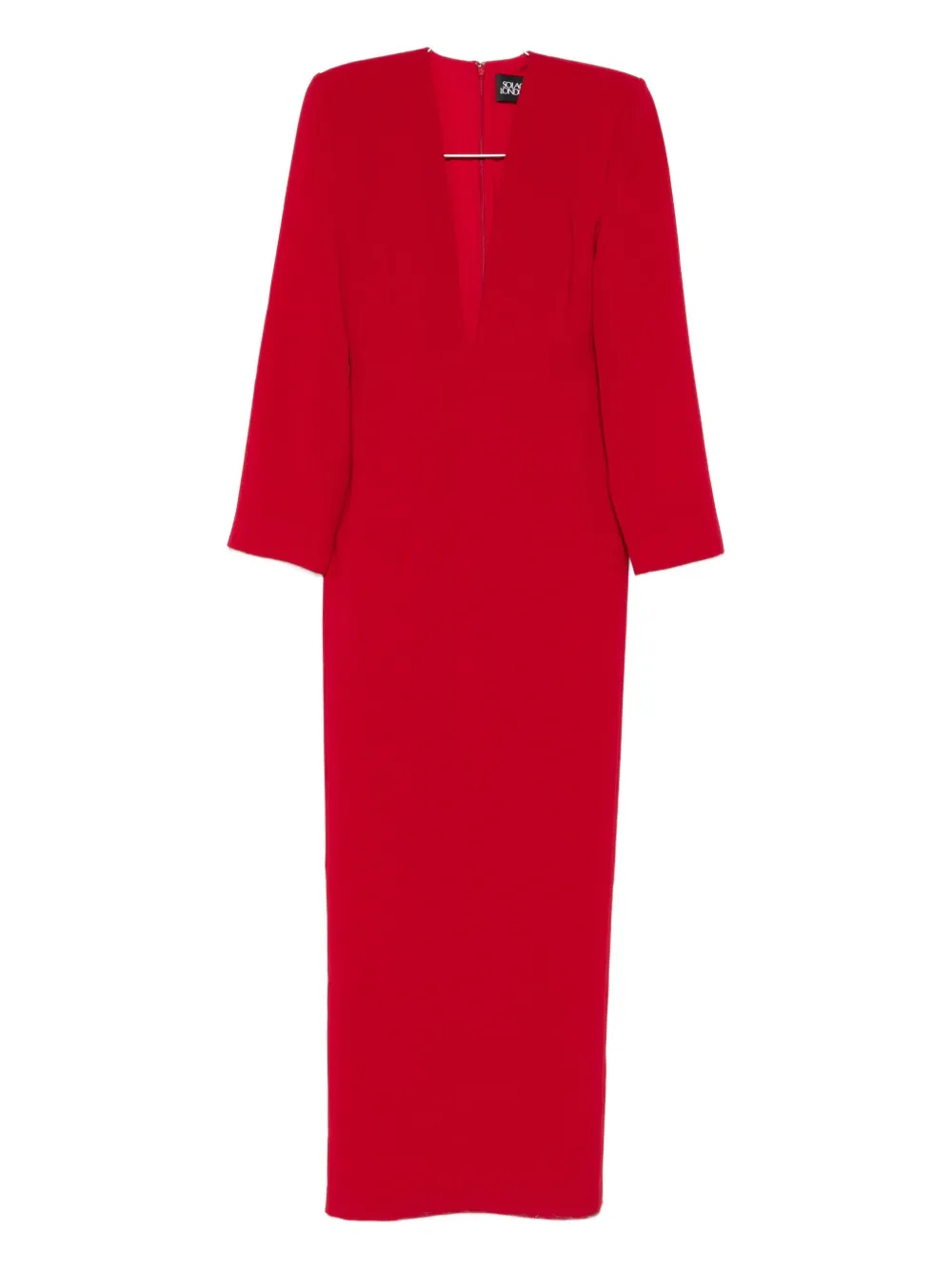 Solace London V-neck Maxi Dress In Red