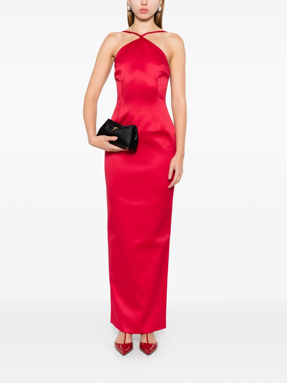 Solace London Riva Maxi Dress In Red