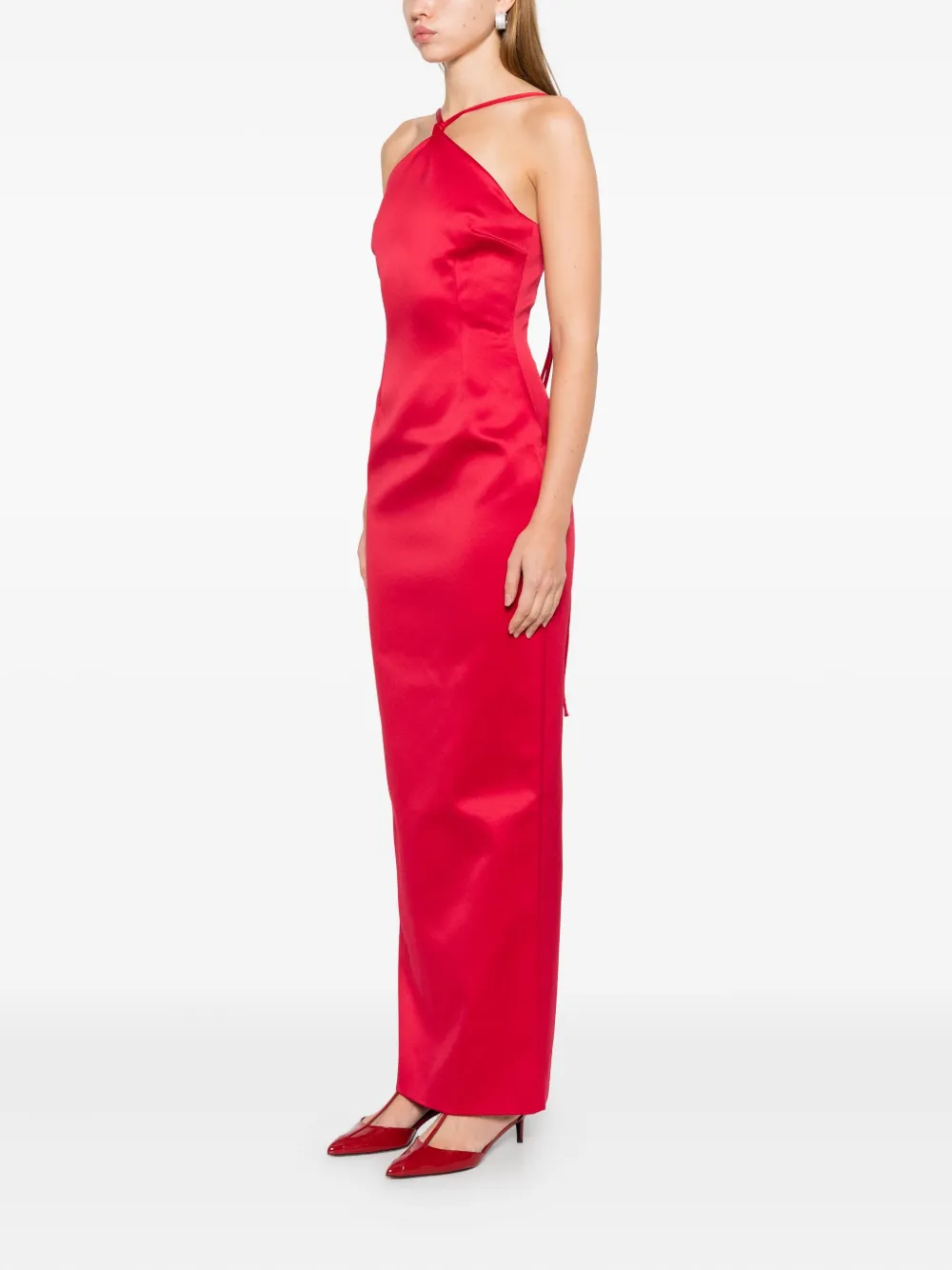 Solace London Riva Maxi Dress In Red