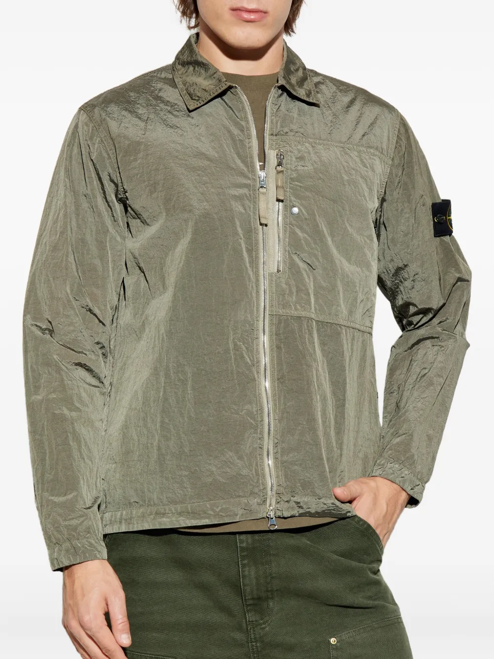 Stone Island Shirtjack met rits Groen