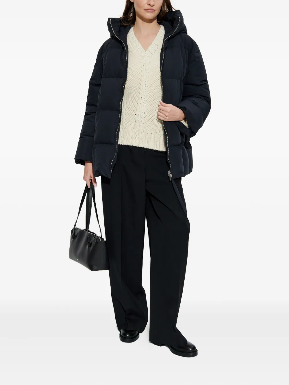 Jil Sander front-pleated wool trousers - Zwart