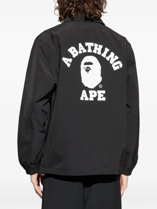 A BATHING APE® College Coach Logo Jacket | Black | FARFETCH