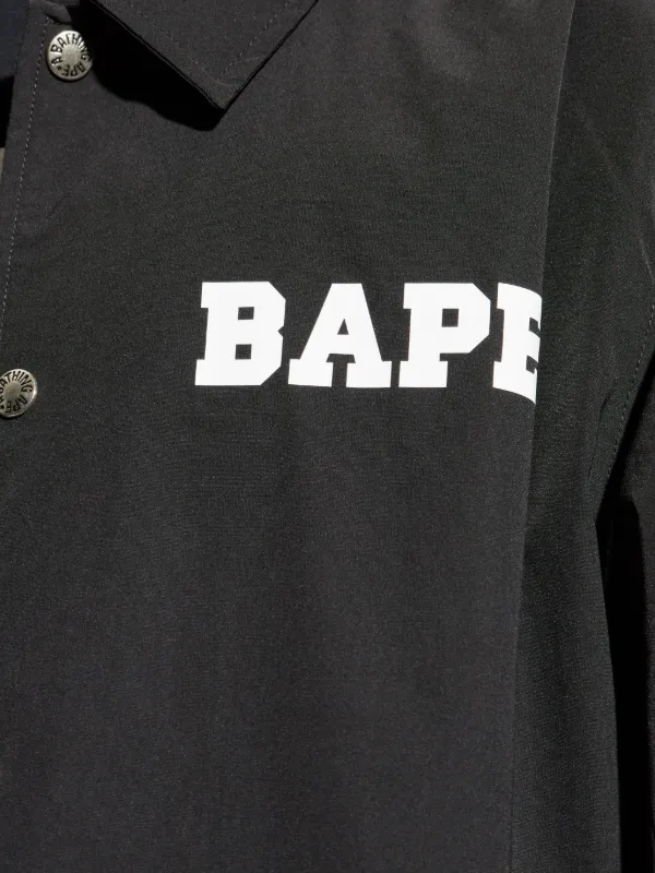 A BATHING APE® College Coach Logo Jacket | Black | FARFETCH