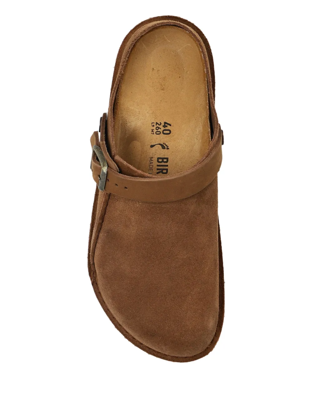 Birkenstock Buckle Strap Mule In Brown