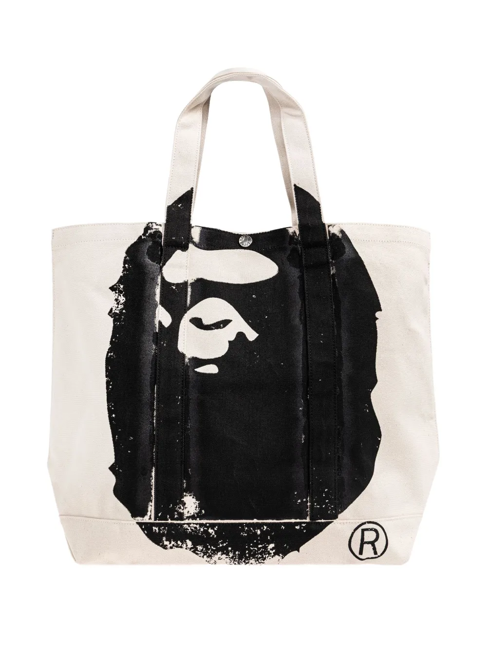 A Bathing Ape Printed Tote Bag In White