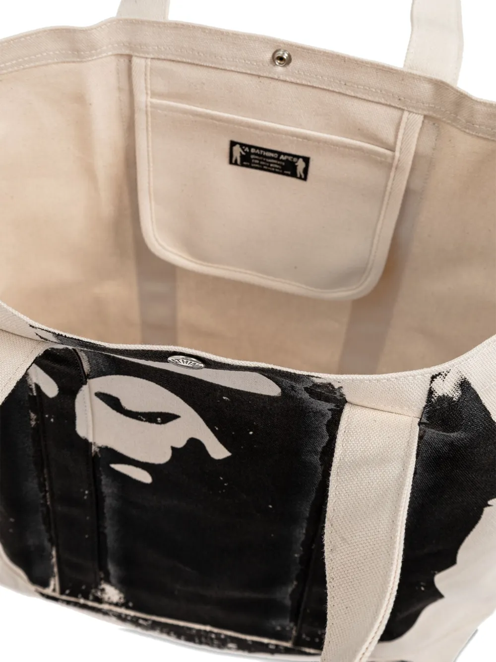 A Bathing Ape Printed Tote Bag In White