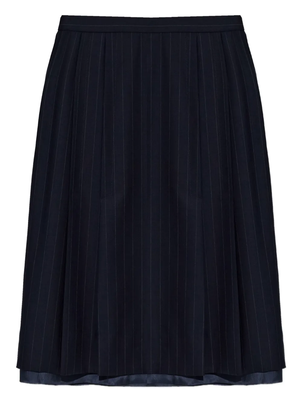 Maison Margiela Pinstripe-pattern Midi Skirt In Blue
