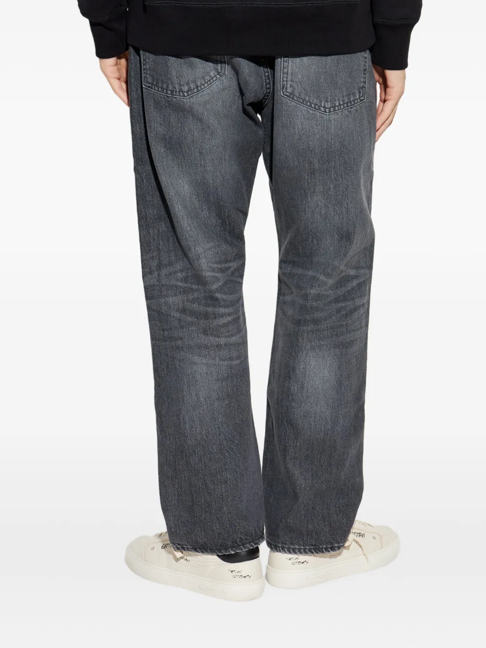 A Bathing Ape Shark-appliqué Jeans In Gray
