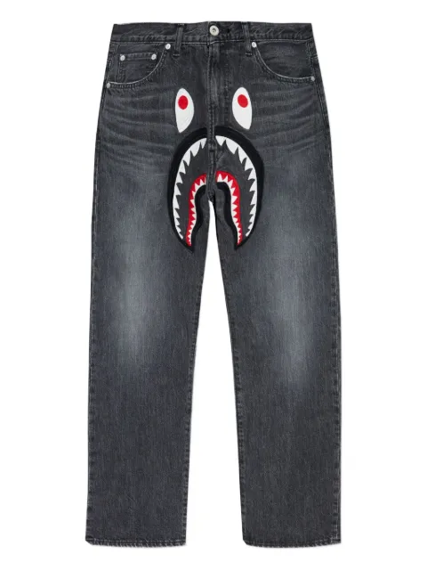 A BATHING APE® shark-appliqué jeans