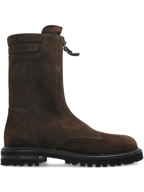Giorgio Armani leather zip boots
