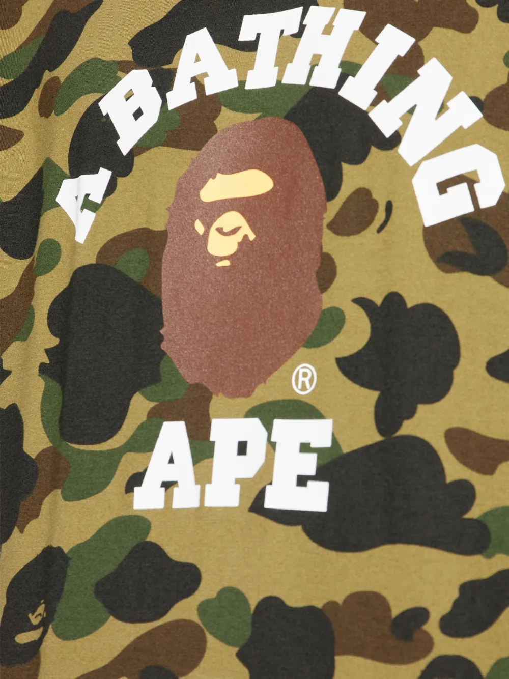 A BATHING APE T-shirt met camouflageprint Groen