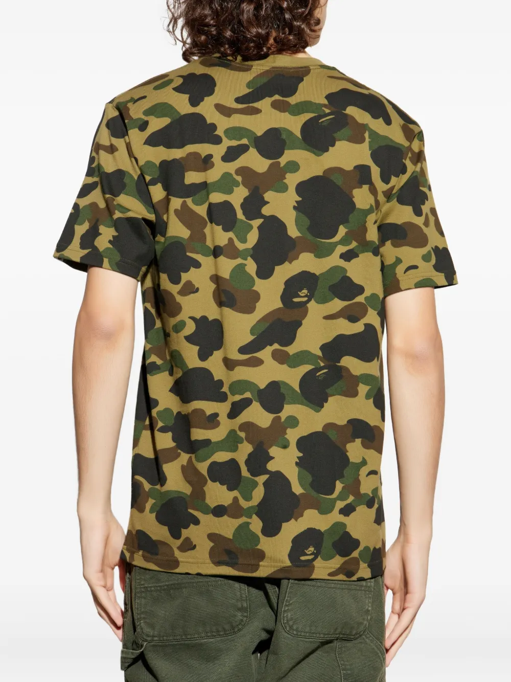 A BATHING APE T-shirt met camouflageprint Groen