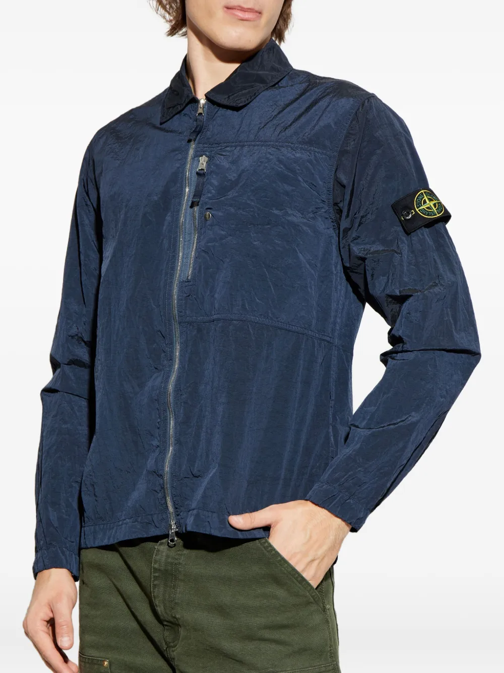 Stone Island Shirtjack met rits Blauw