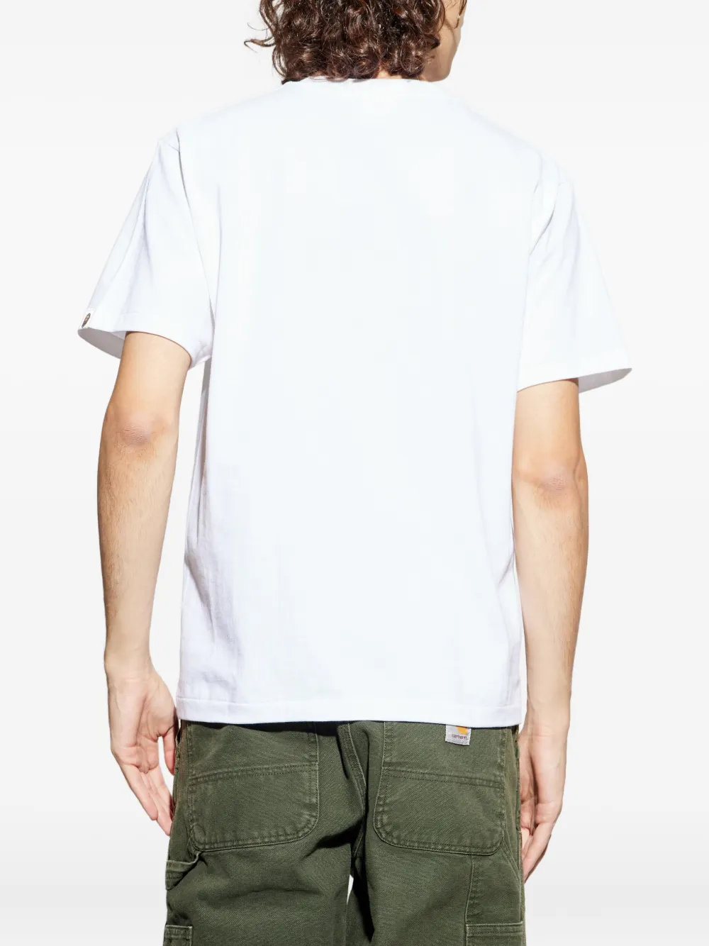 A Bathing Ape Mens White Bape College Graphic-print Cotton T-shirt Xl In White