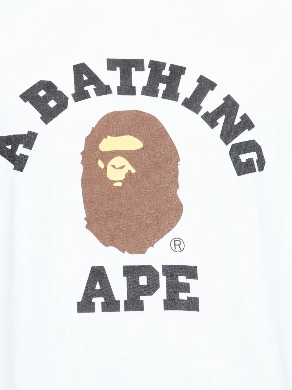 A Bathing Ape Mens White Bape College Graphic-print Cotton T-shirt Xl In White
