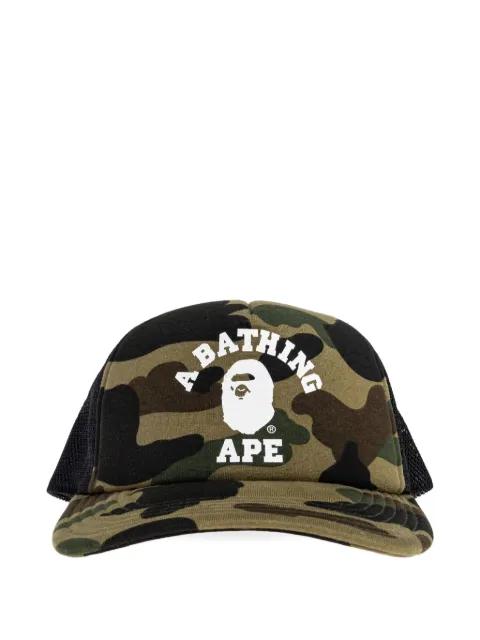 A BATHING APE® camouflage logo cap