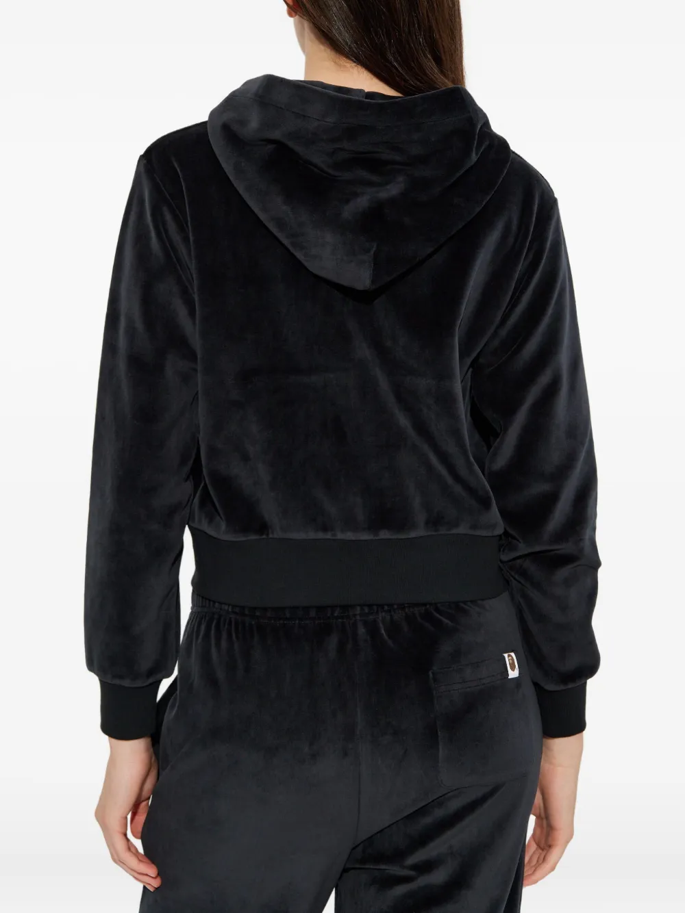 A Bathing Ape Ape Head Velour Hoodie In Black