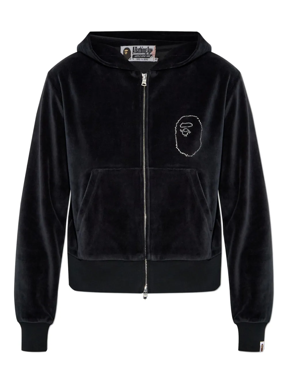 A Bathing Ape Ape Head Velour Hoodie In Black